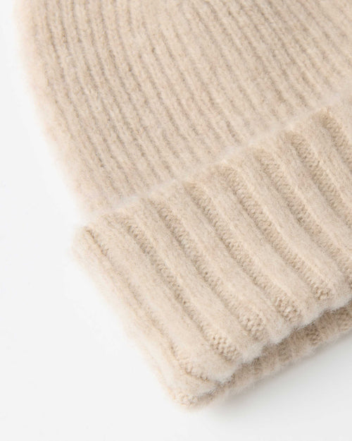 Mackie Rona Brushed Wool Beanie Hat Linen