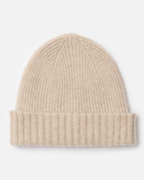 Mackie Rona Brushed Wool Beanie Hat Linen