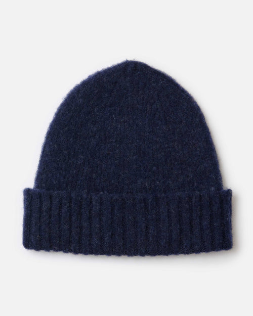 Mackie Rona Brushed Wool Beanie Hat Navy