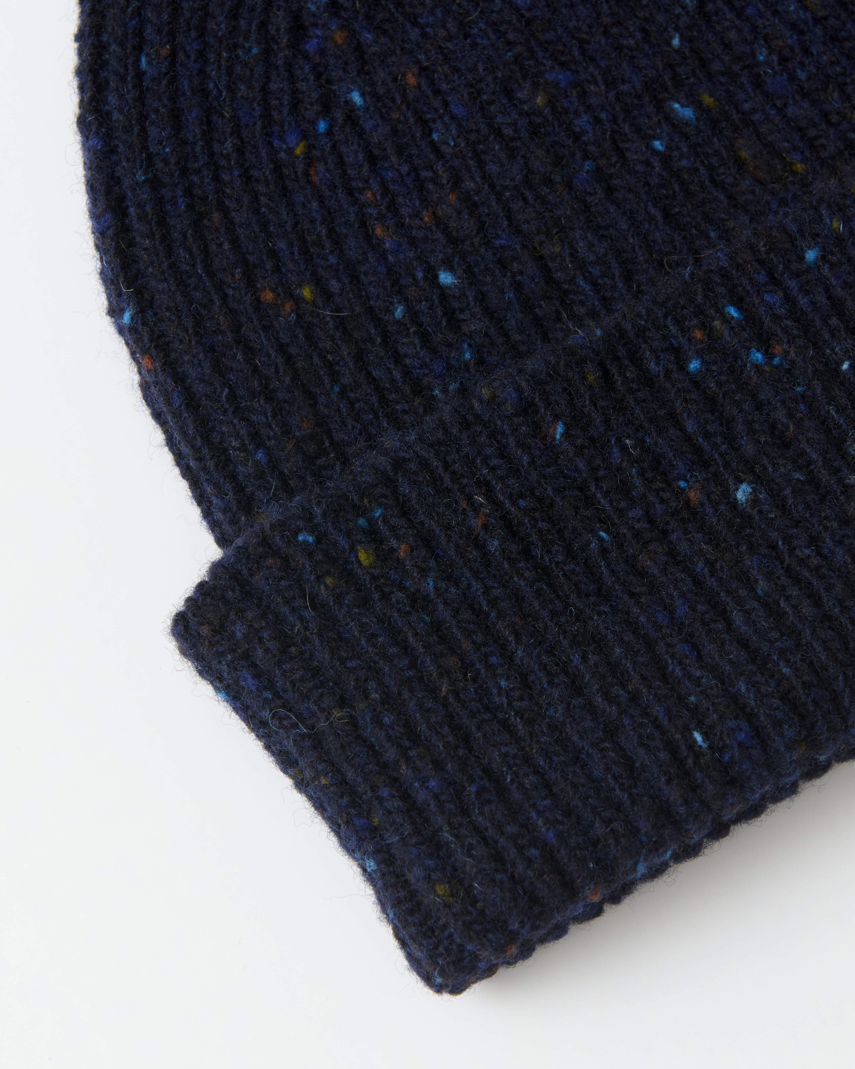 Mackie Shin Donegal Wool Beanie Hat Navy