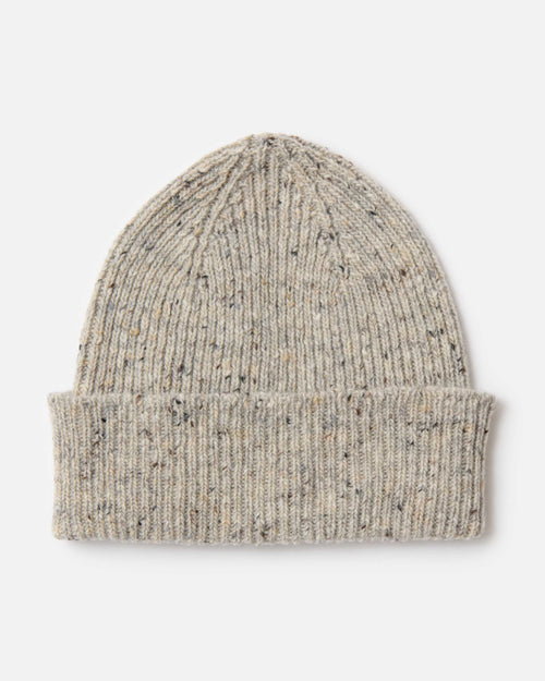 Mackie Shin Donegal Wool Beanie Hat Ecru