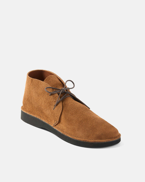 Angled view of snuff Aurora North Pacific roughout chukka shoe