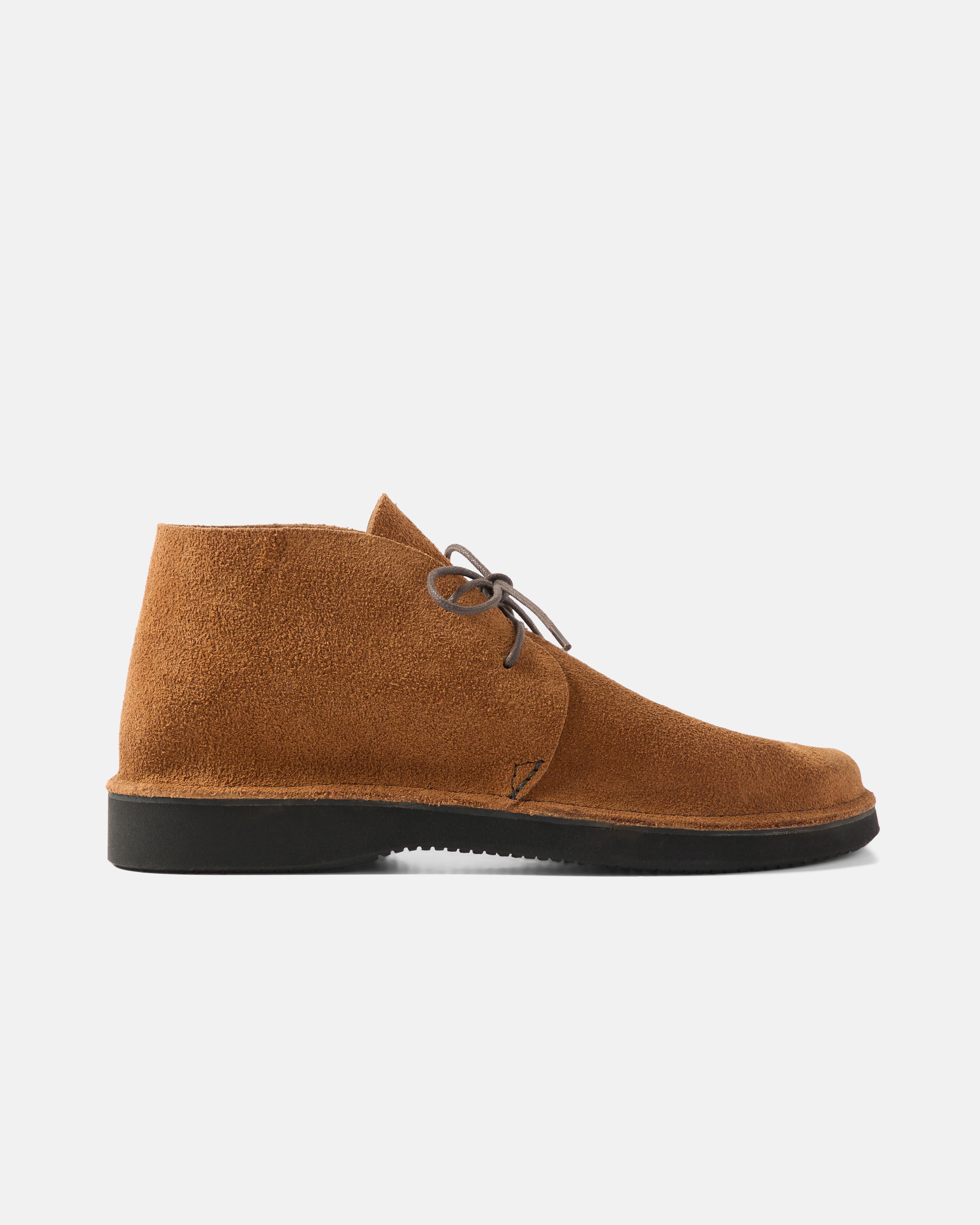 Side view of snuff Aurora North Pacific roughout chukka shoe
