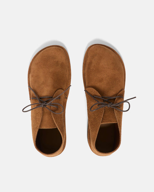 Top view of snuff Aurora North Pacific shoe showing lacing