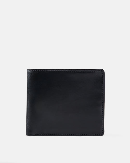 Black Beorma Regent bridle leather 8 pocket notecase front view