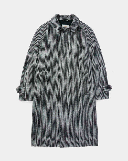 Front view of herringbone Chrysalis Kensington coat