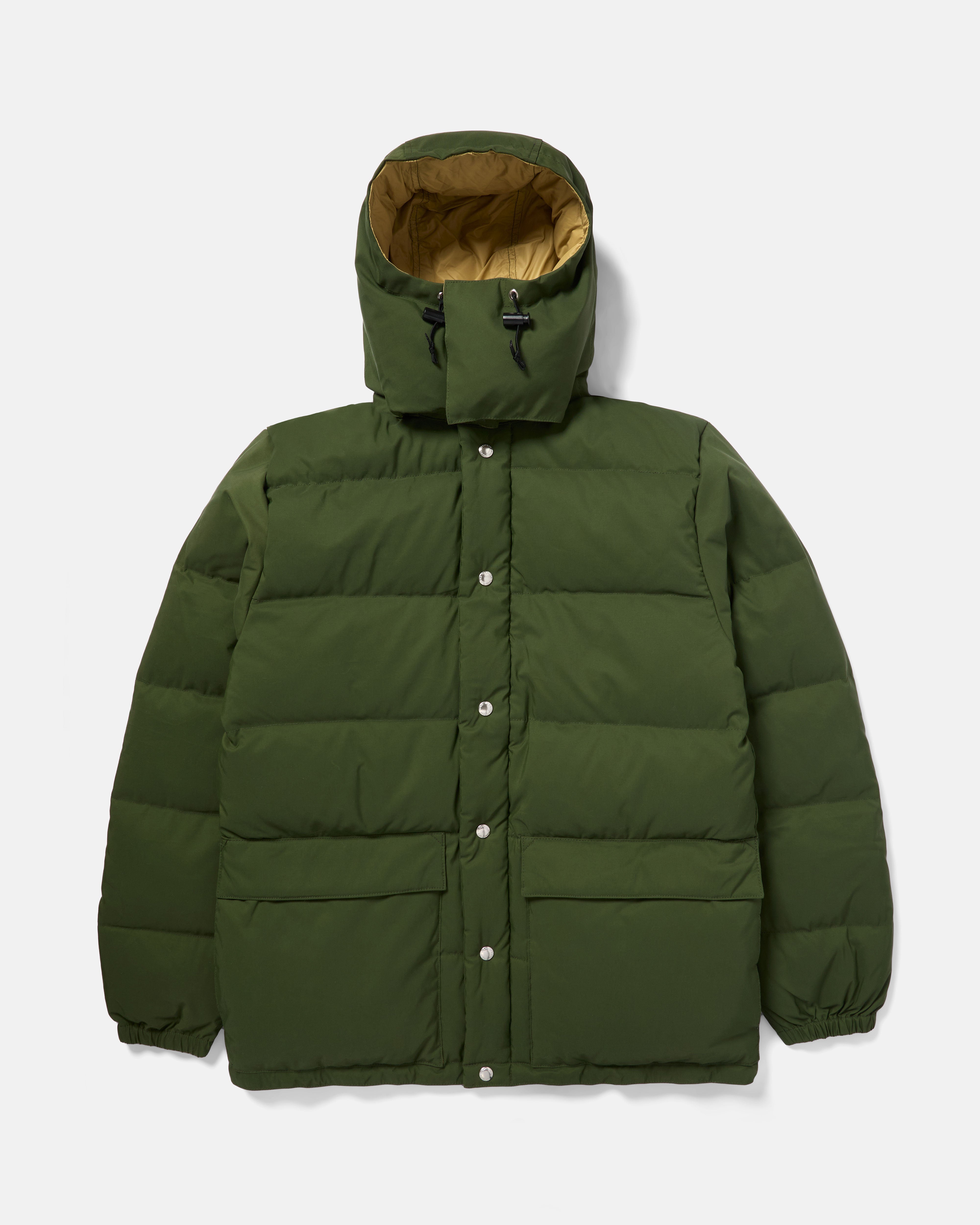 Olive Crescent cotton nylon down parka front view