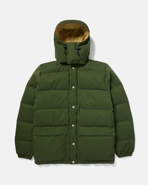 Olive Crescent cotton nylon down parka front view