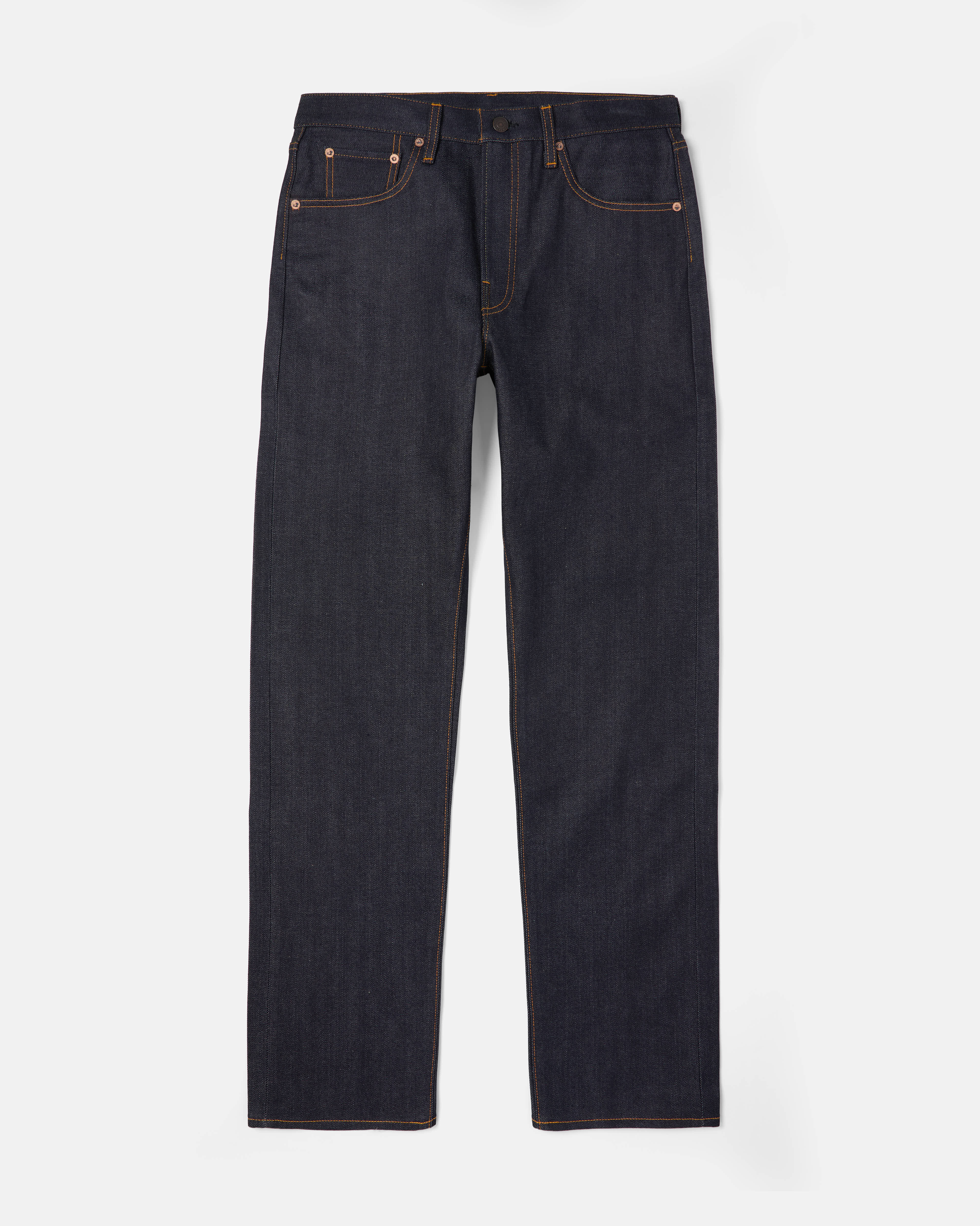 Blue Kamakura Take Ivy selvedge denim jeans front view