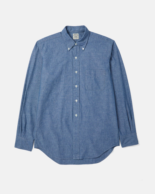 Blue Kamakura Vintage Ivy chambray button-down shirt front view
