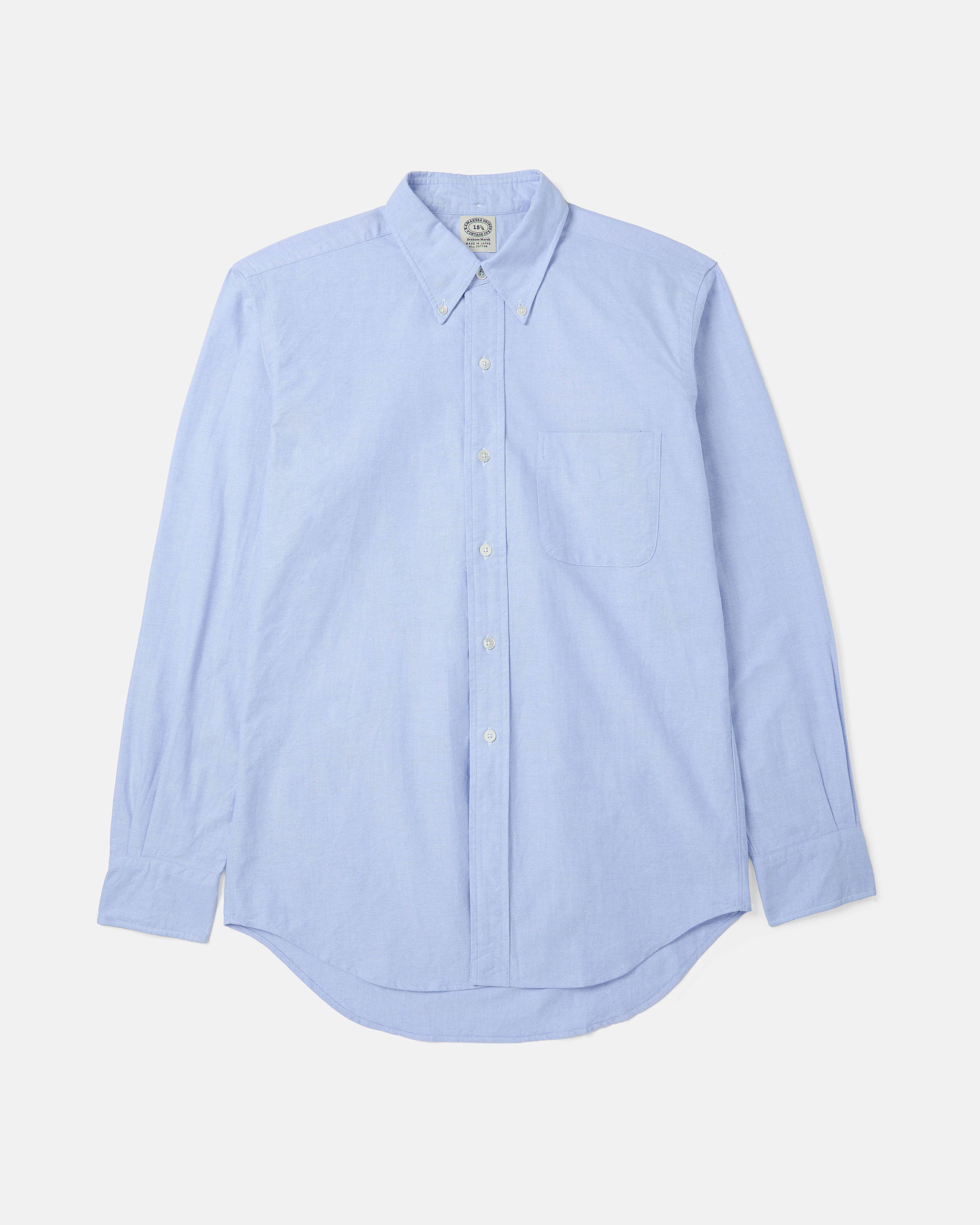 Blue Kamakura Vintage Ivy Oxford button-down shirt front view