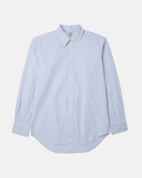 Blue striped Kamakura Vintage Ivy Oxford button-down shirt front view