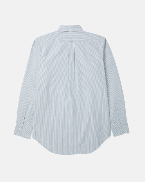 Back view of green striped Kamakura Vintage Ivy Oxford button-down shirt