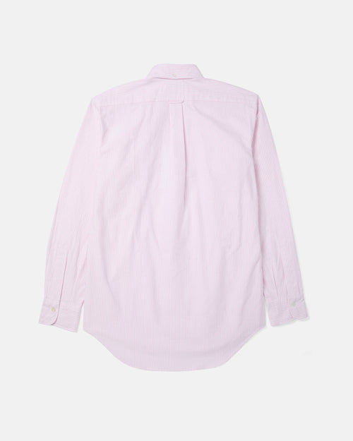Back view of pink striped Kamakura Vintage Ivy Oxford button-down shirt
