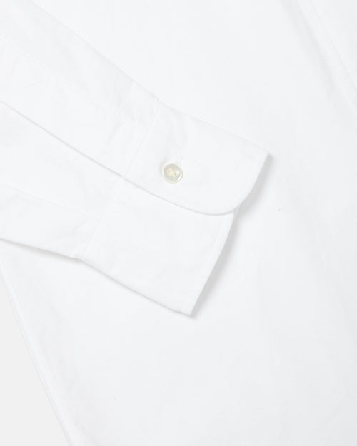 Close-up of cuff detail on white Kamakura Vintage Ivy Oxford shirt