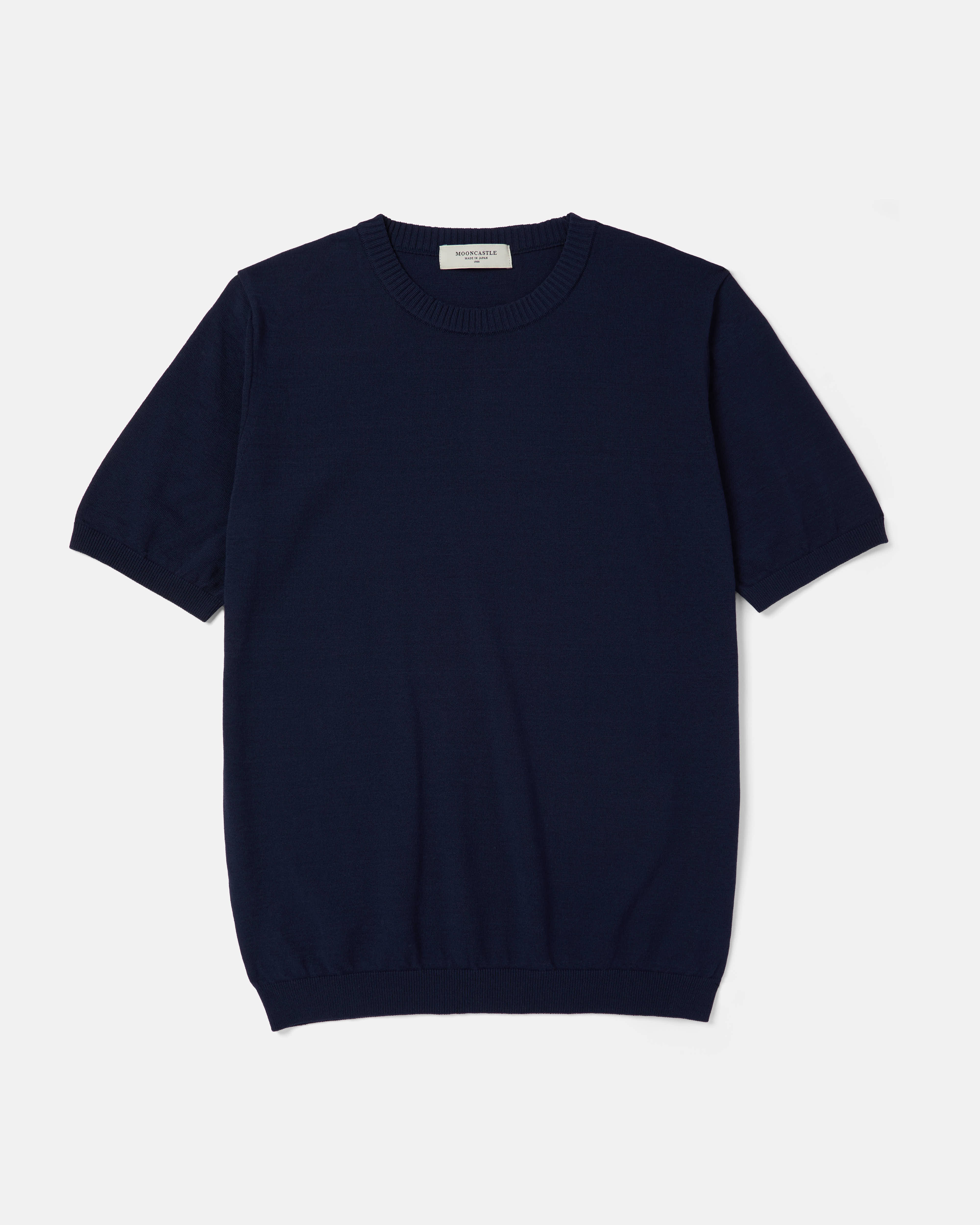Navy Mooncastle Ice Cotton crewneck tee front view