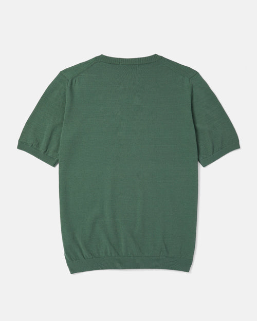 Back view of olive Mooncastle Ice Cotton crewneck tee