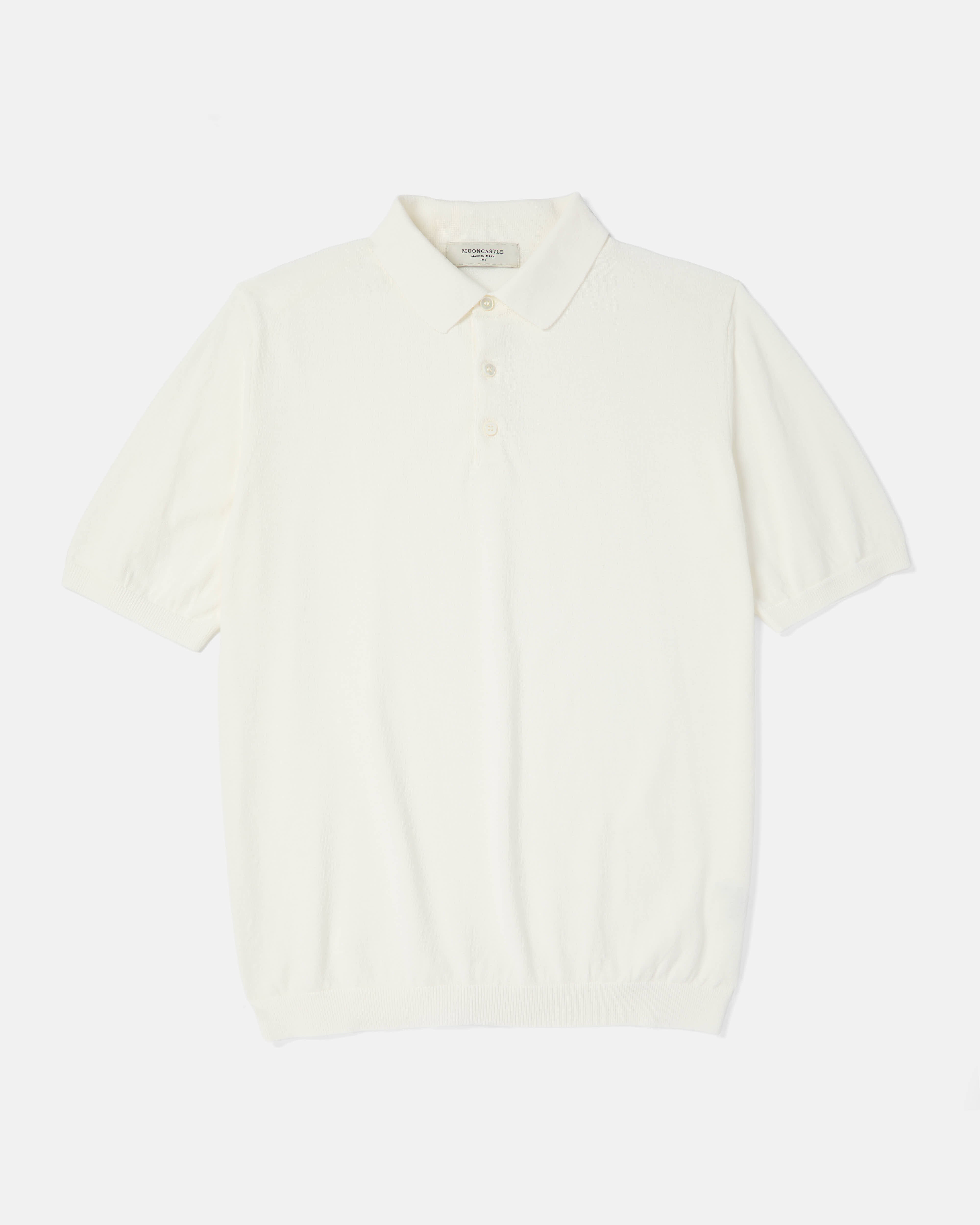 Off-white Mooncastle Ice Cotton knit polo shirt front view