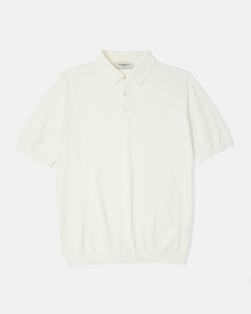 Off-white Mooncastle Ice Cotton knit polo shirt front view