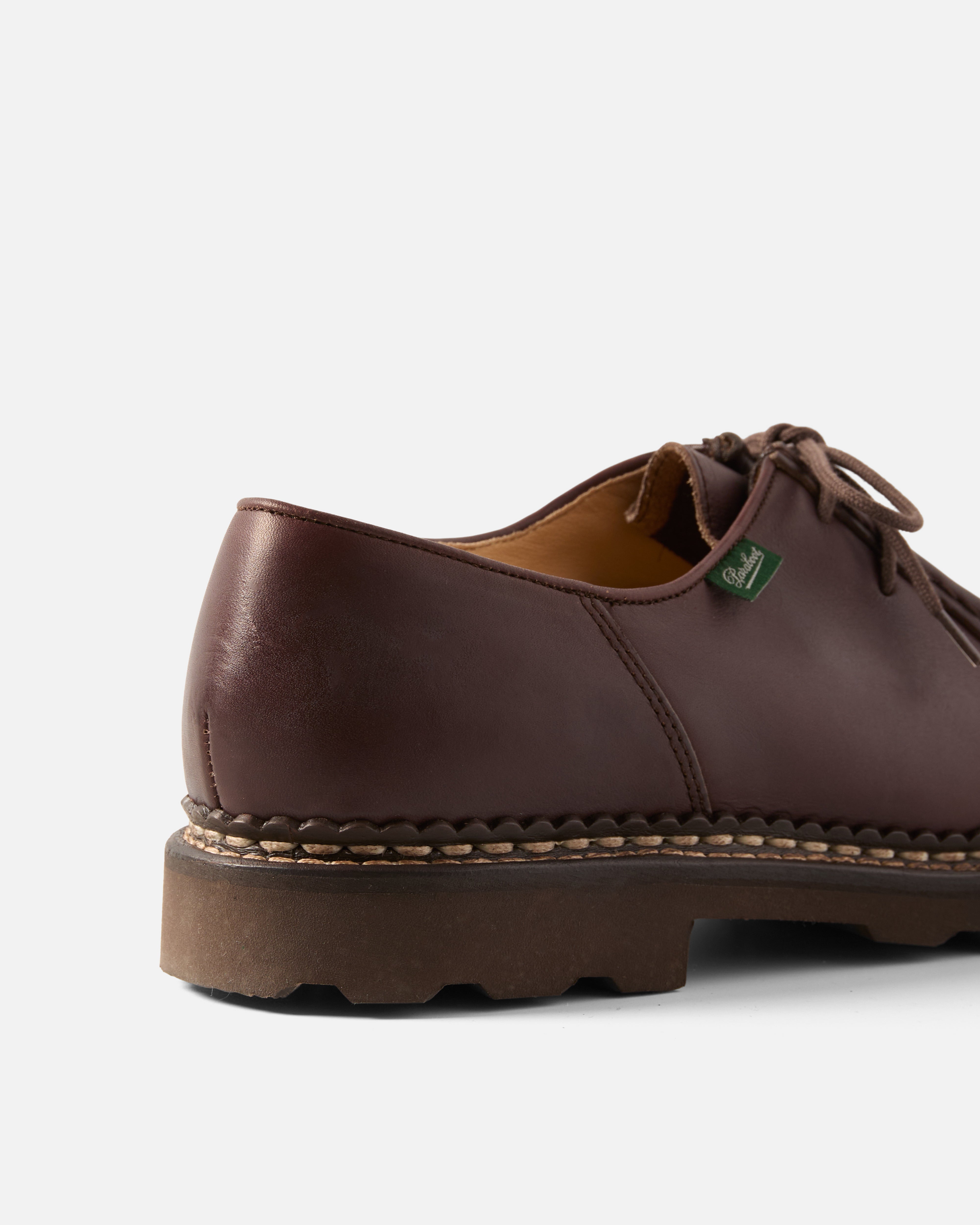 Back view of brown Paraboot Michael leather shoe