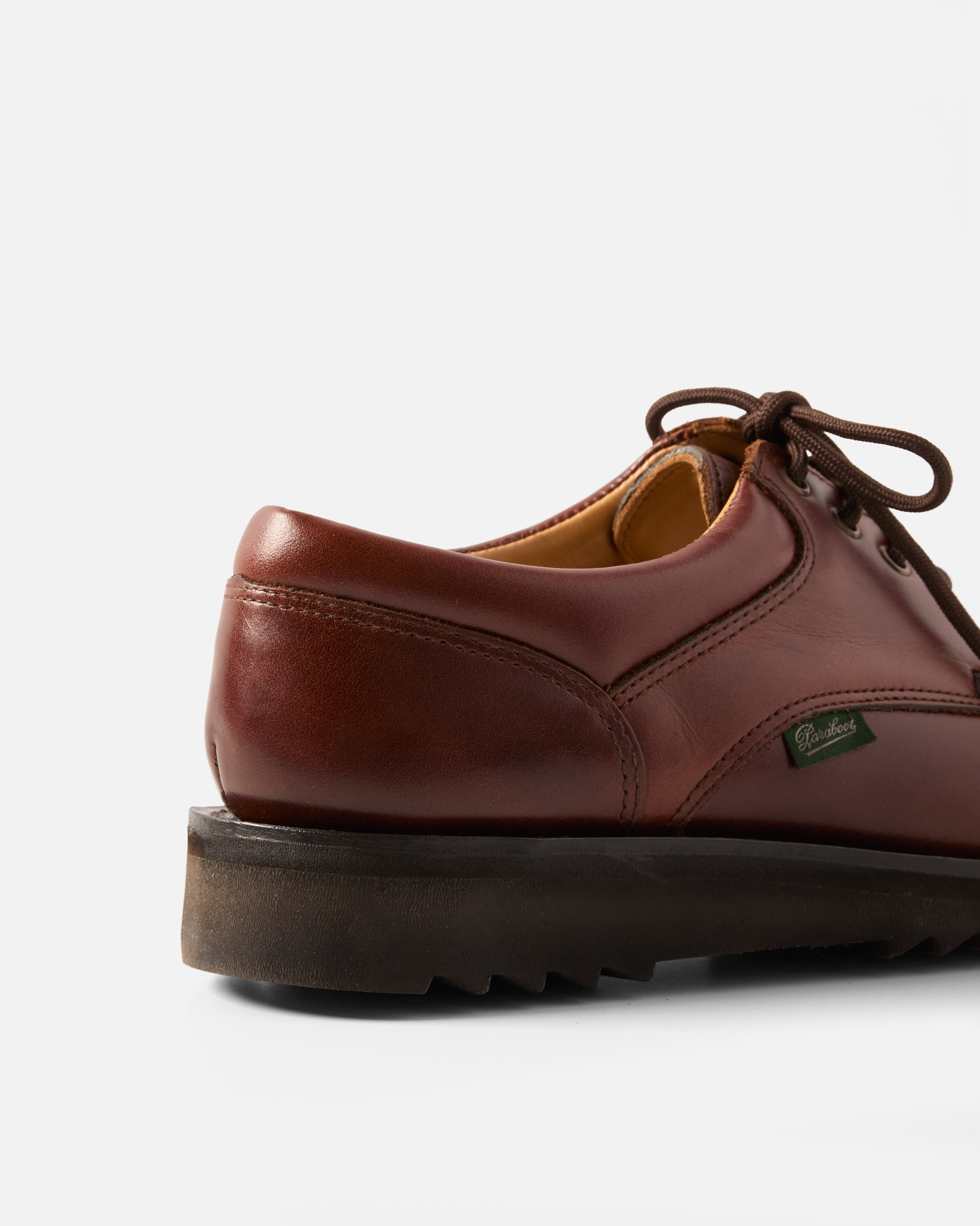 Back view of brown Paraboot Thiers leather shoe