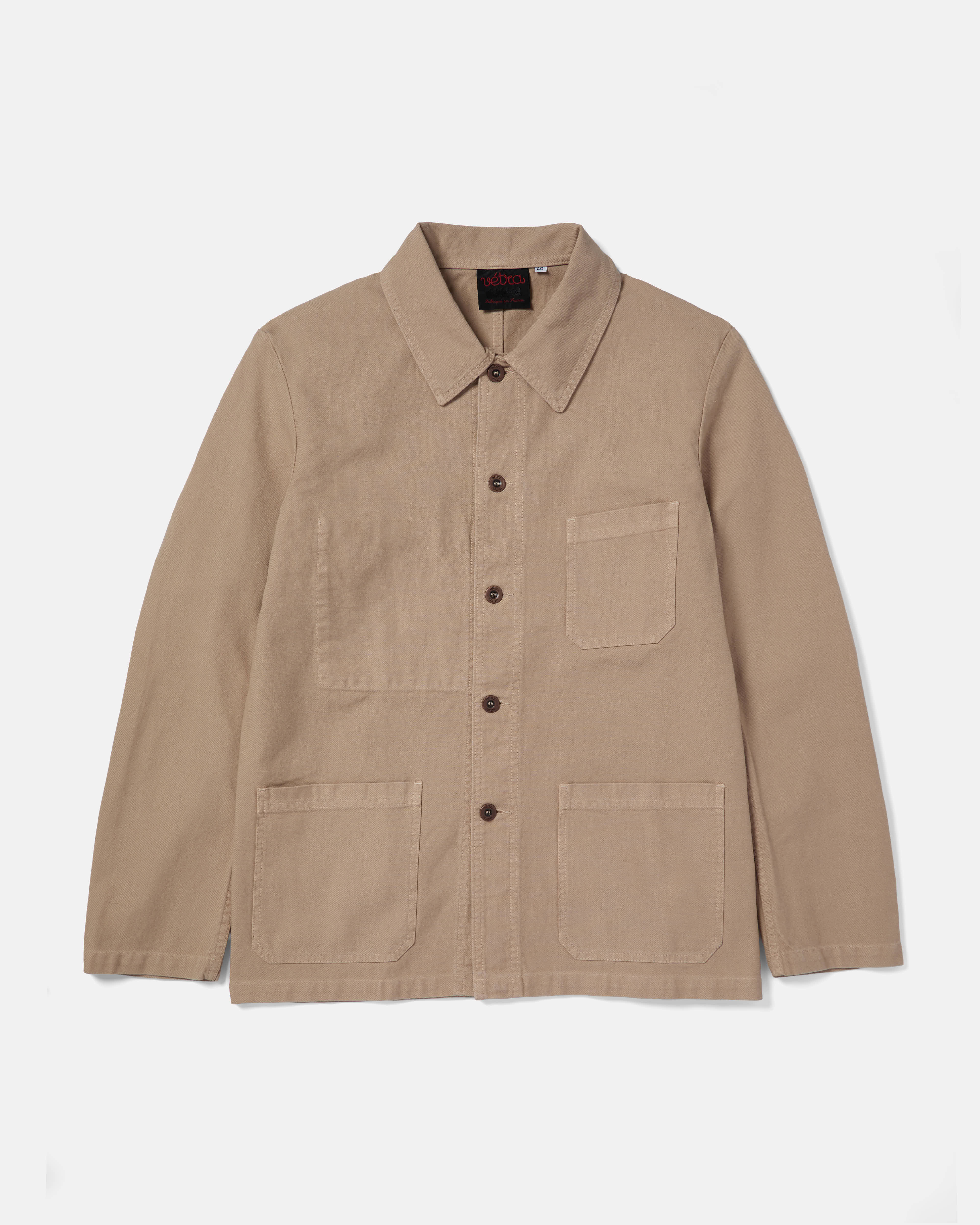 Chalk Vetra cotton twill chore jacket front view