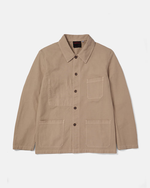 Chalk Vetra cotton twill chore jacket front view