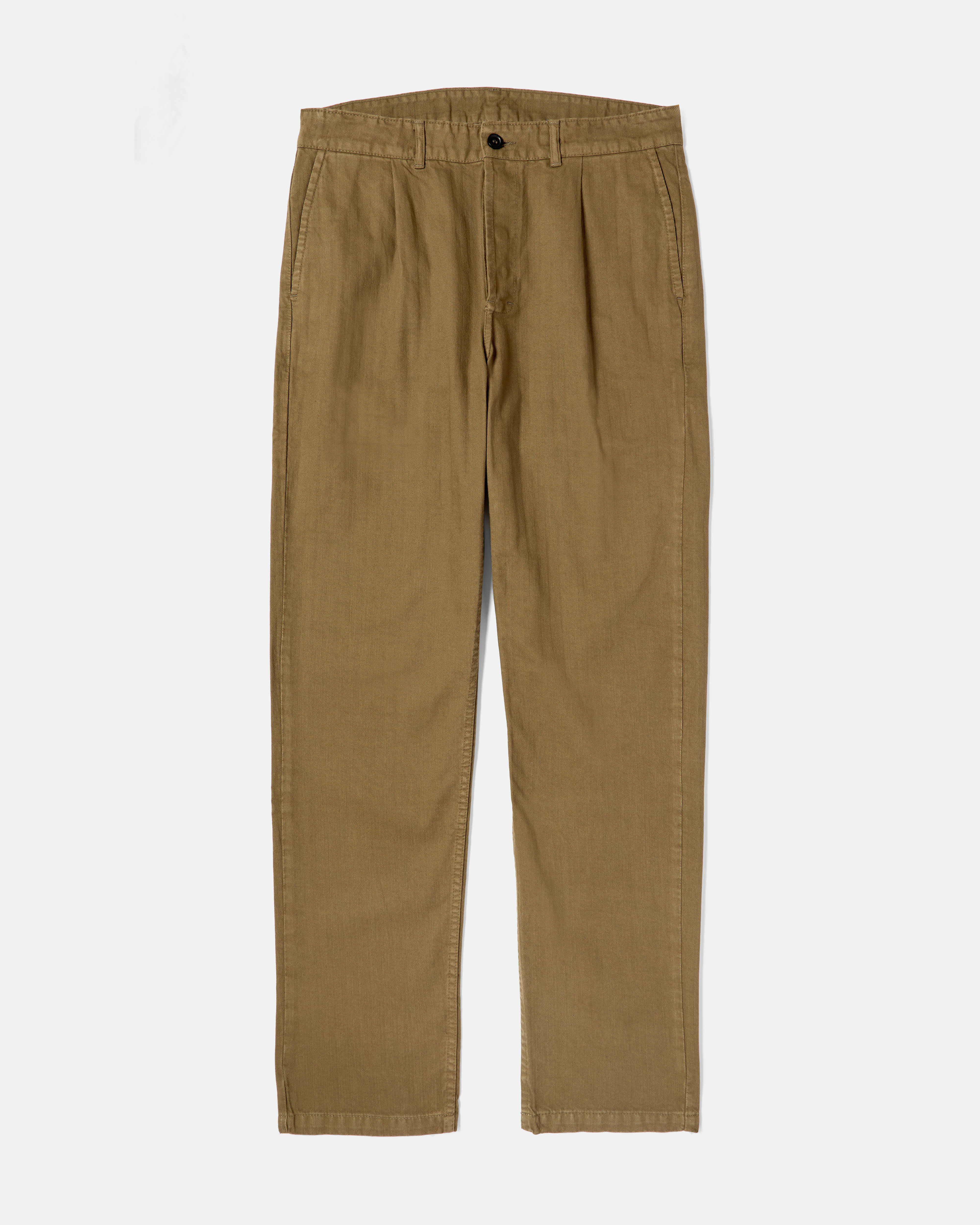 Olive Vetra workwear cotton trousers front view