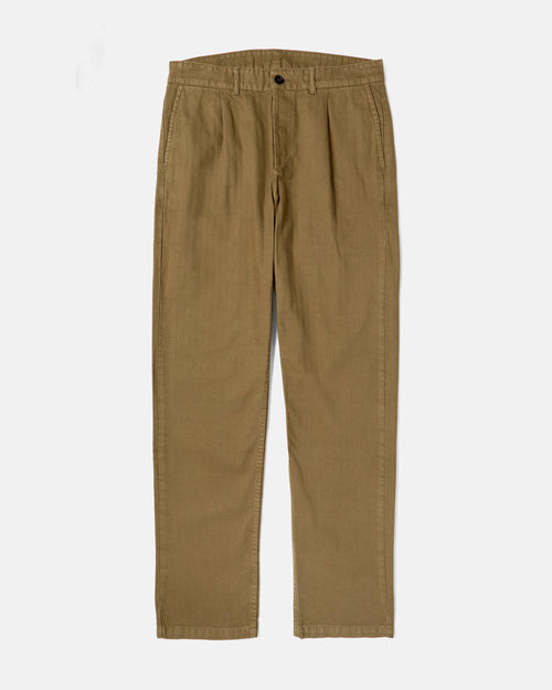 Olive Vetra workwear cotton trousers front view